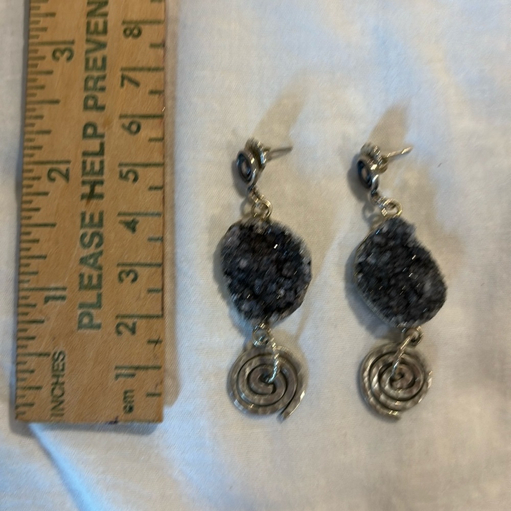 Quartz earrings.